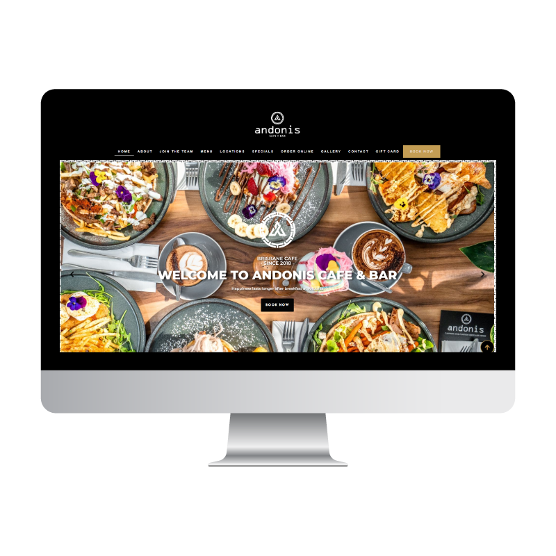 Andonis Café & Bar website built by Websites That Convert