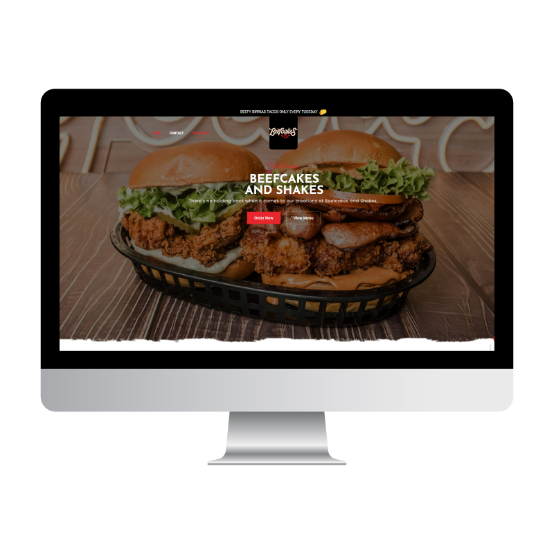 Beef Cakes & Shakes website built by Websites That Convert