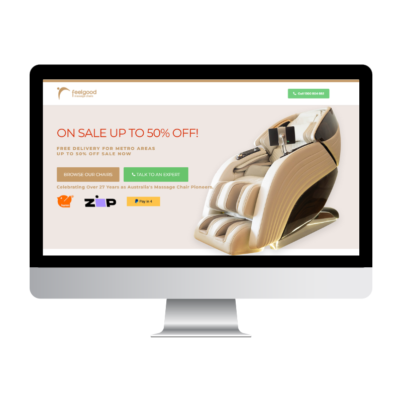 Best Massage Chair Australia website built by Websites That Convert