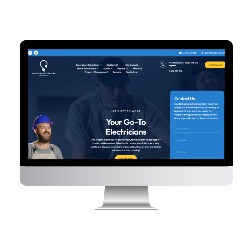 SA Borne Electrical website built by Websites That Convert