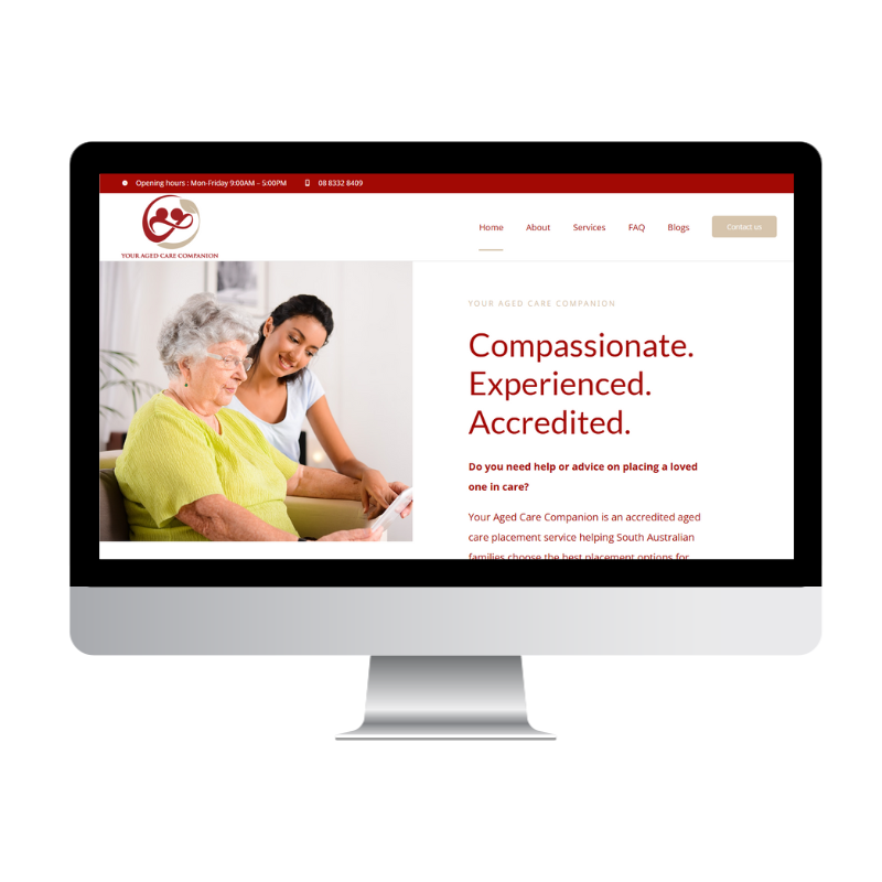 Your Aged Care Companion website built by Websites That Convert