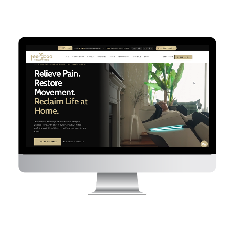 Feel Good Massage Chairs website built by Websites That Convert