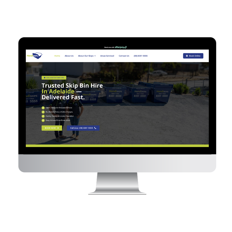HandiSkips SA website built by Websites That Convert