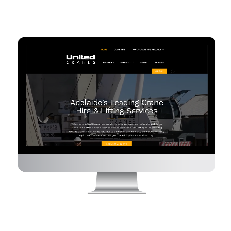 United Cranes website built by Websites That Convert